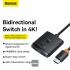Baseus AirJoy Series 2-in-1 Bidirectional HDMI Switch with 1m Cable Cluster - Black